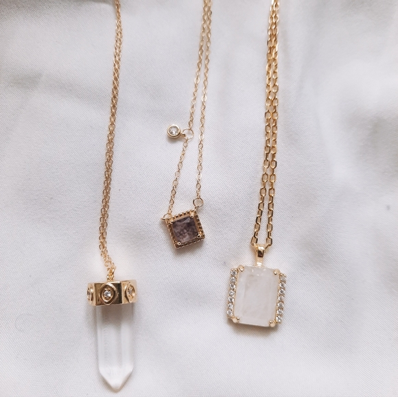 Purple Fluorite crystal necklace,  sterling silver, gemstone, boho - Picture 3 of 3